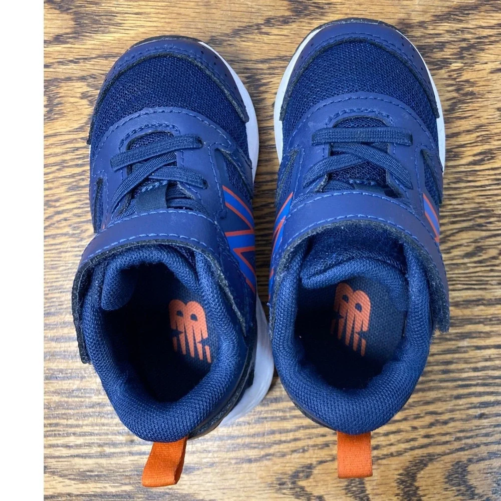 New Balance 650 Toddler Boy Navy Blue Orange Sneakers IT650NB1 Size 7 US